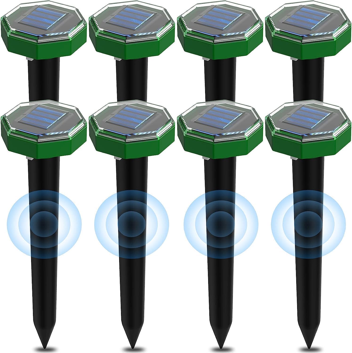 Mole Repellent Solar Powered Ultrasonic Yard Defender - 8 Pack