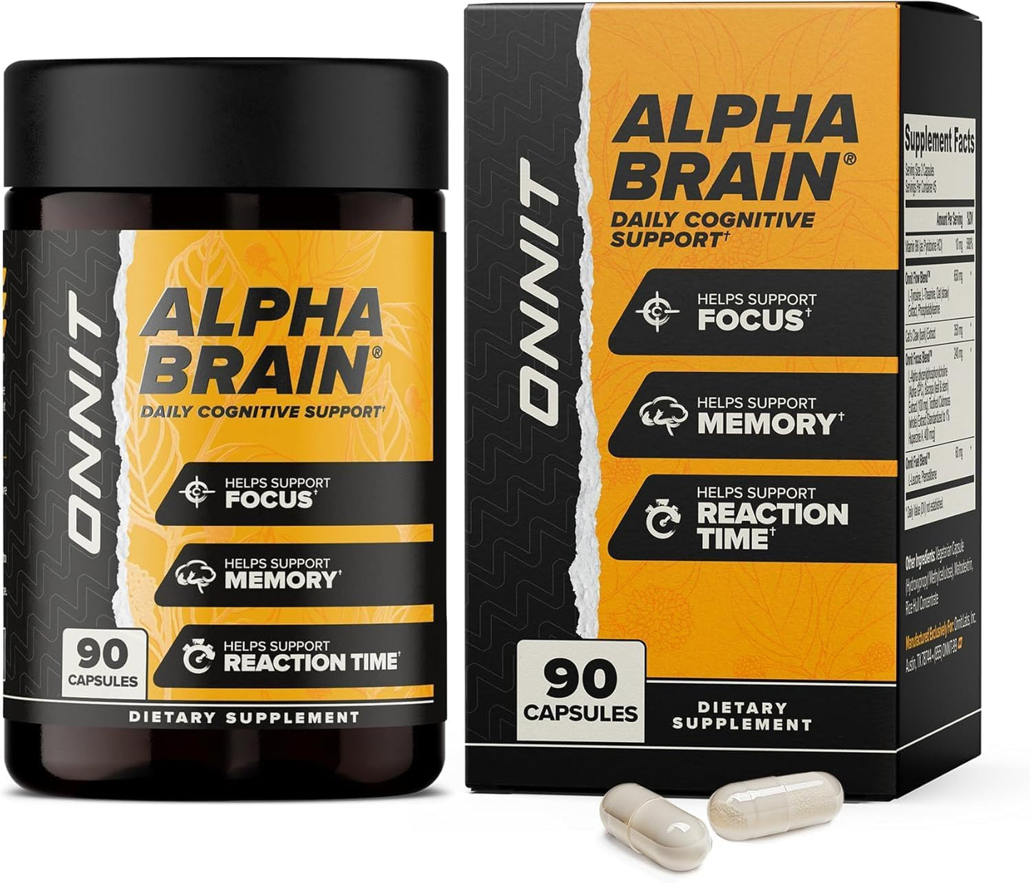 ONNIT Alpha Brain Nootropic Supplement for Memory & Focus