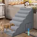 Dog Stairs 33in 7 Steps for High Beds - Stable Foam Ladder for Small