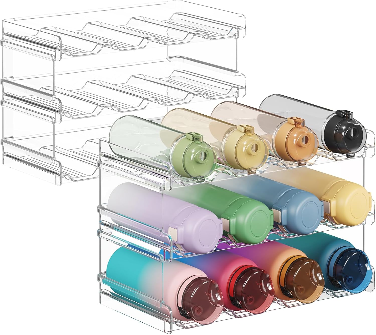 Lifewit Stackable Water Bottle Organizer for Kitchen Storage