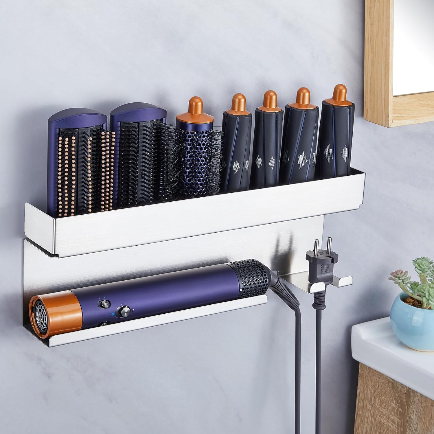 Wall-Mounted Hair Dryer Organizer - XILIMEN