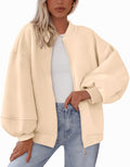 KIRUNDO Womens Oversized Zip Up Sweatshirt for Fall Fashion