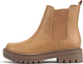 Soda Pilot Women Lug Sole Chelsea Ankle Bootie - Trendy Low Heel