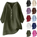 Plus Size Linen Tops for Women - Casual Loose Shirt Dress