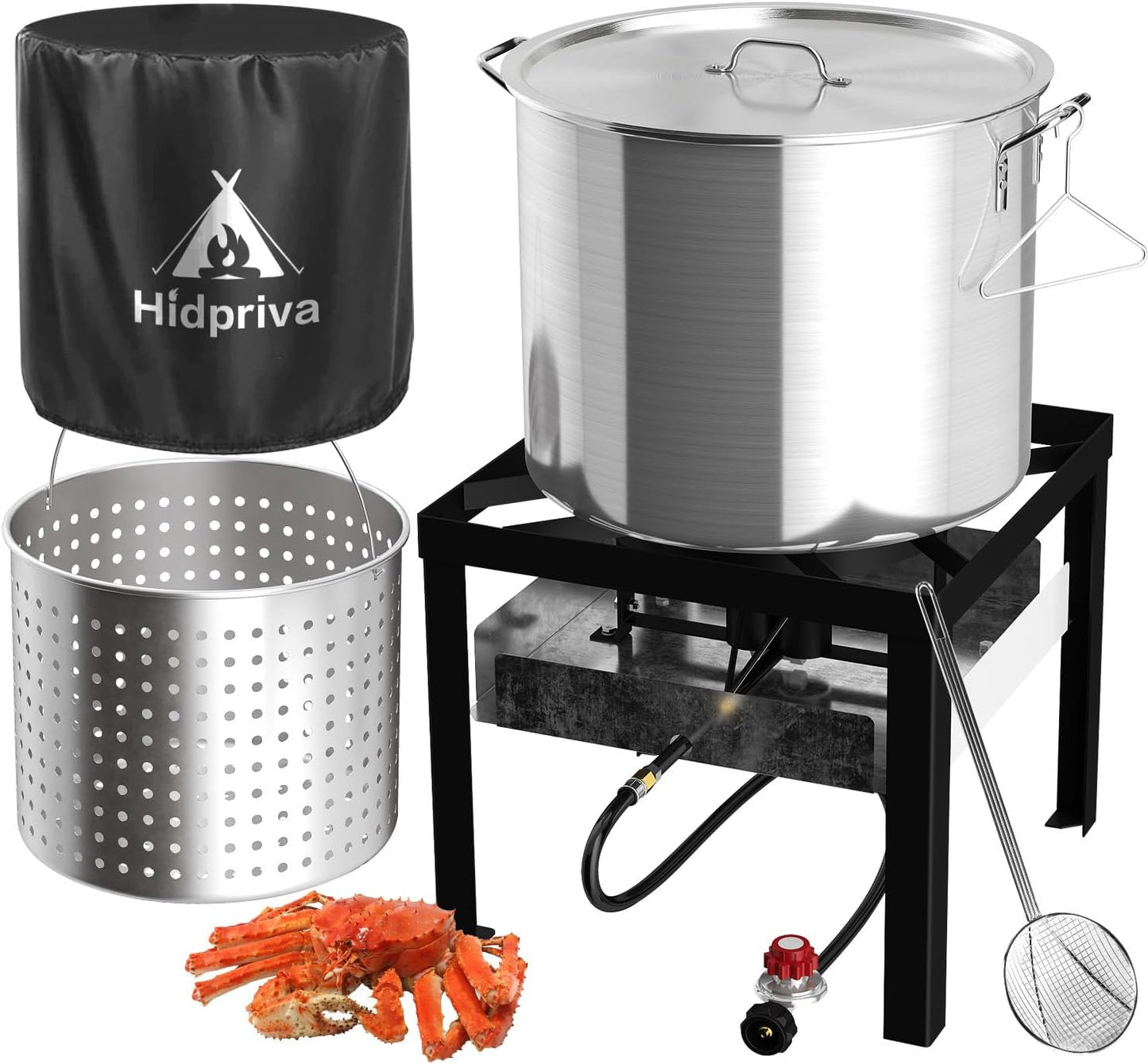 100QT Crawfish Boiler Kit with Propane Burner and Accessories