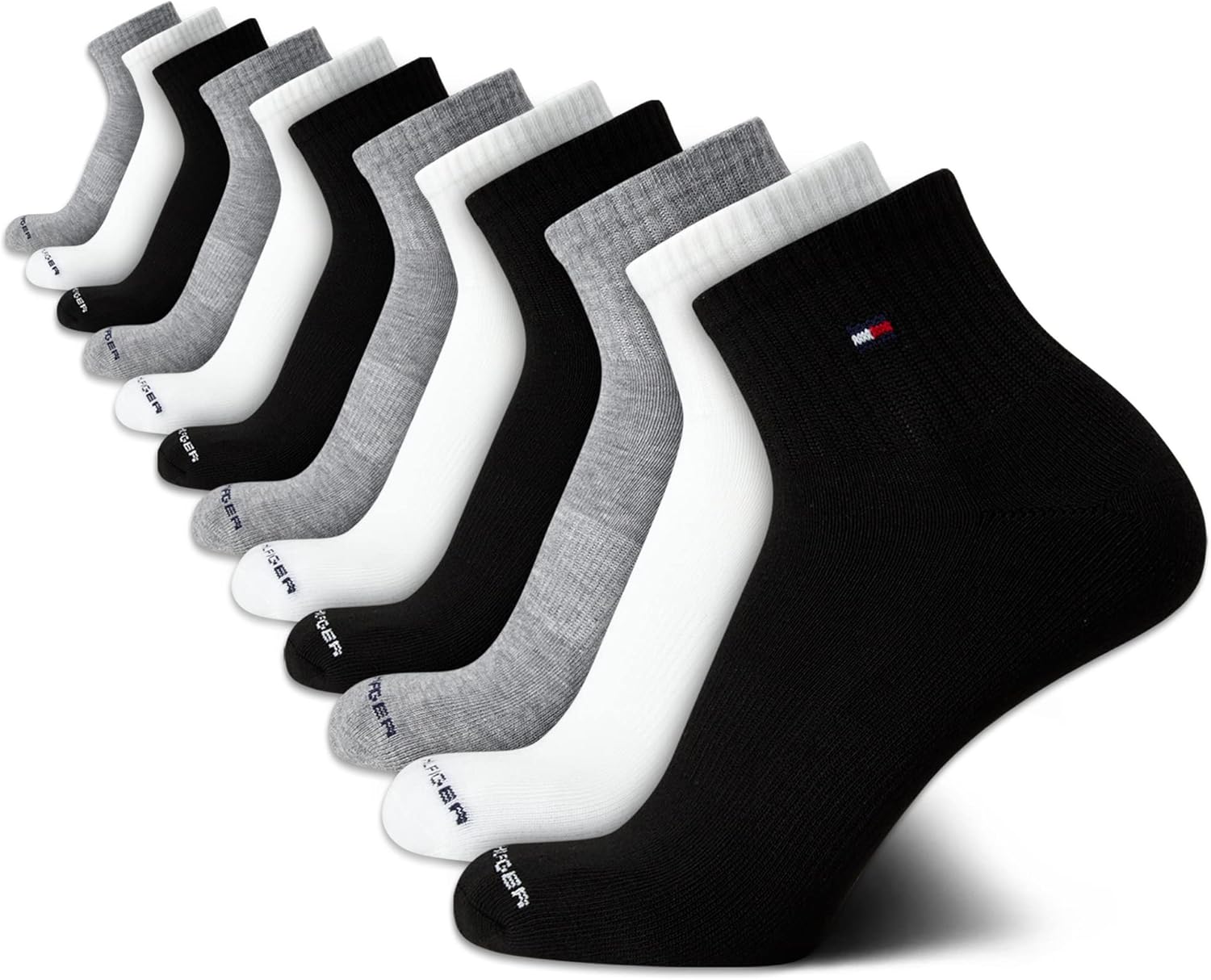 Tommy Hilfiger Men's Cushion Quarter Cut Ankle Socks 12 Pack