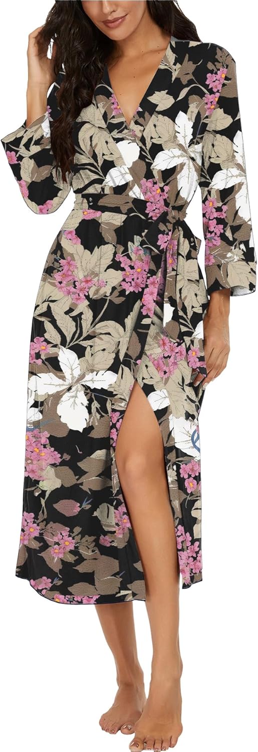 VINTATRE Women Kimono Robes Lightweight Soft Knit Sleepwear