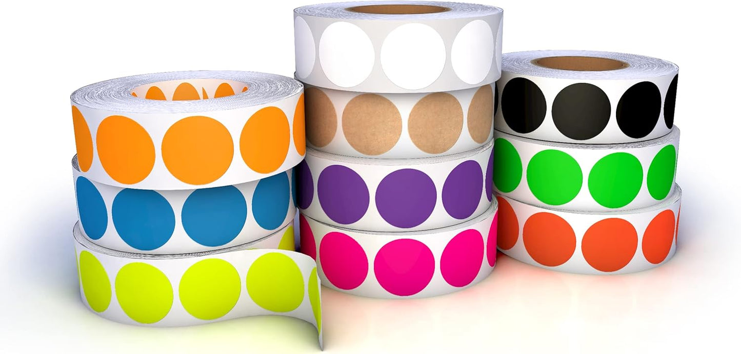 Kenco Color Coding Circle Dot Sticker Labels - 2 Inch Pack