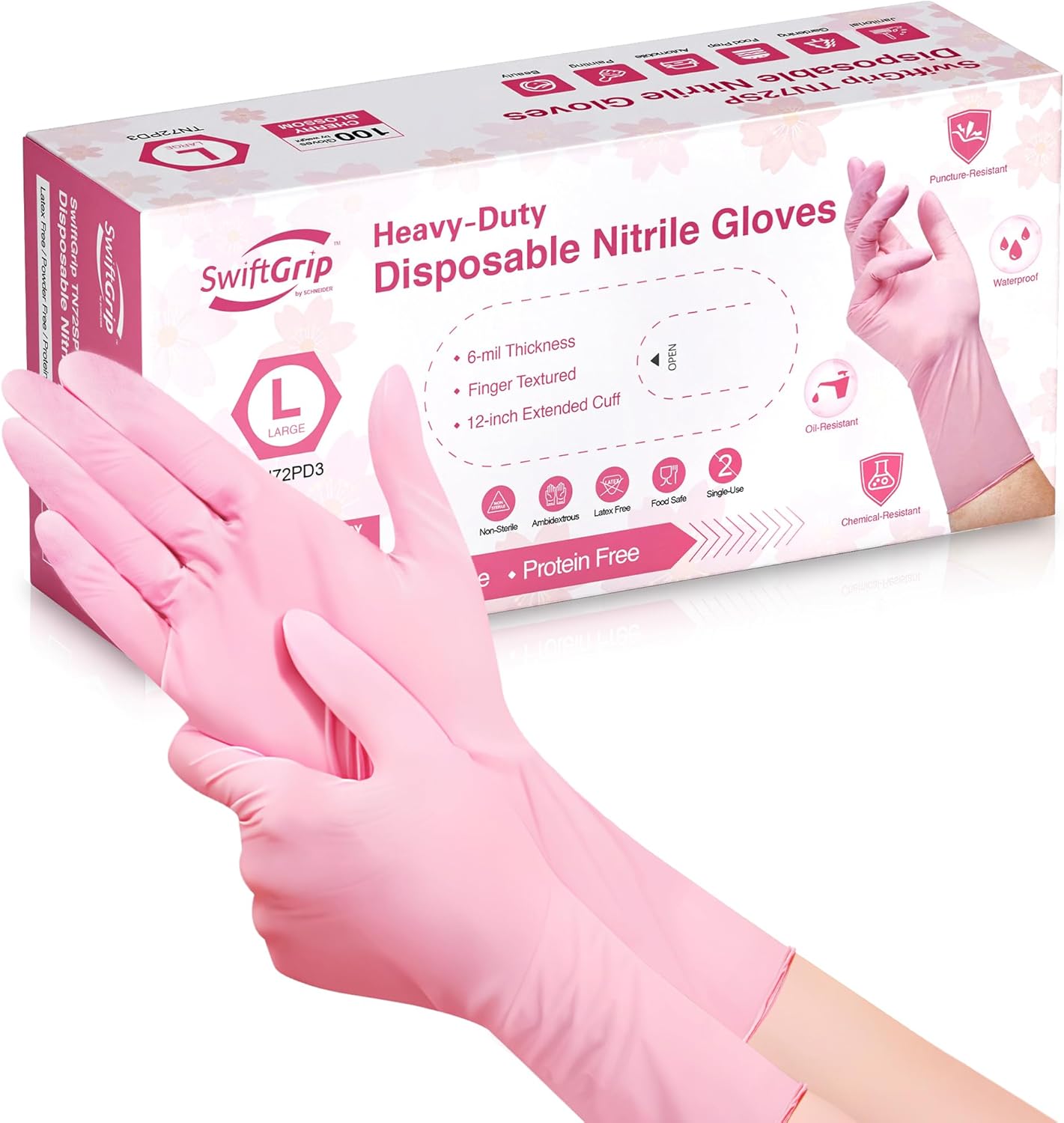Cherry Blossom Cleaning Gloves with Extended Cuff