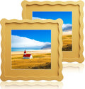 8X8 Wavy Picture Frame With Mat for 6X6 Photos - Yellow 2 Pack