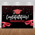 Mocsicka Red Black Class of 2025 Graduation Backdrop 10x7 ft - Party