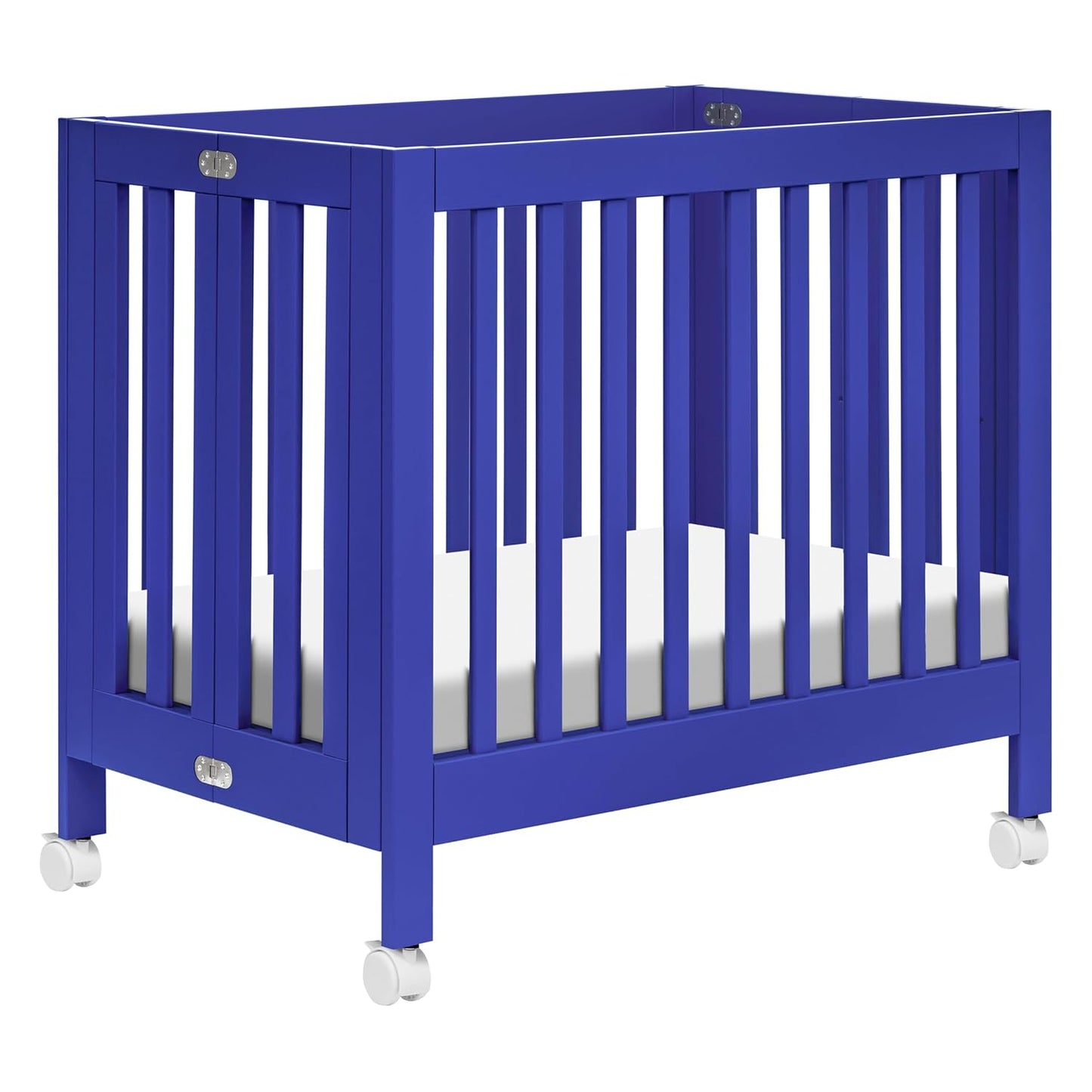Babyletto Origami Mini Portable Crib with Wheels in Cobalt
