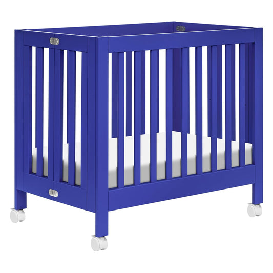 Babyletto Origami Mini Portable Crib with Wheels in Cobalt