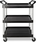 Heavy Duty 3-Shelf Rolling Cart for Foodservice and Workplace