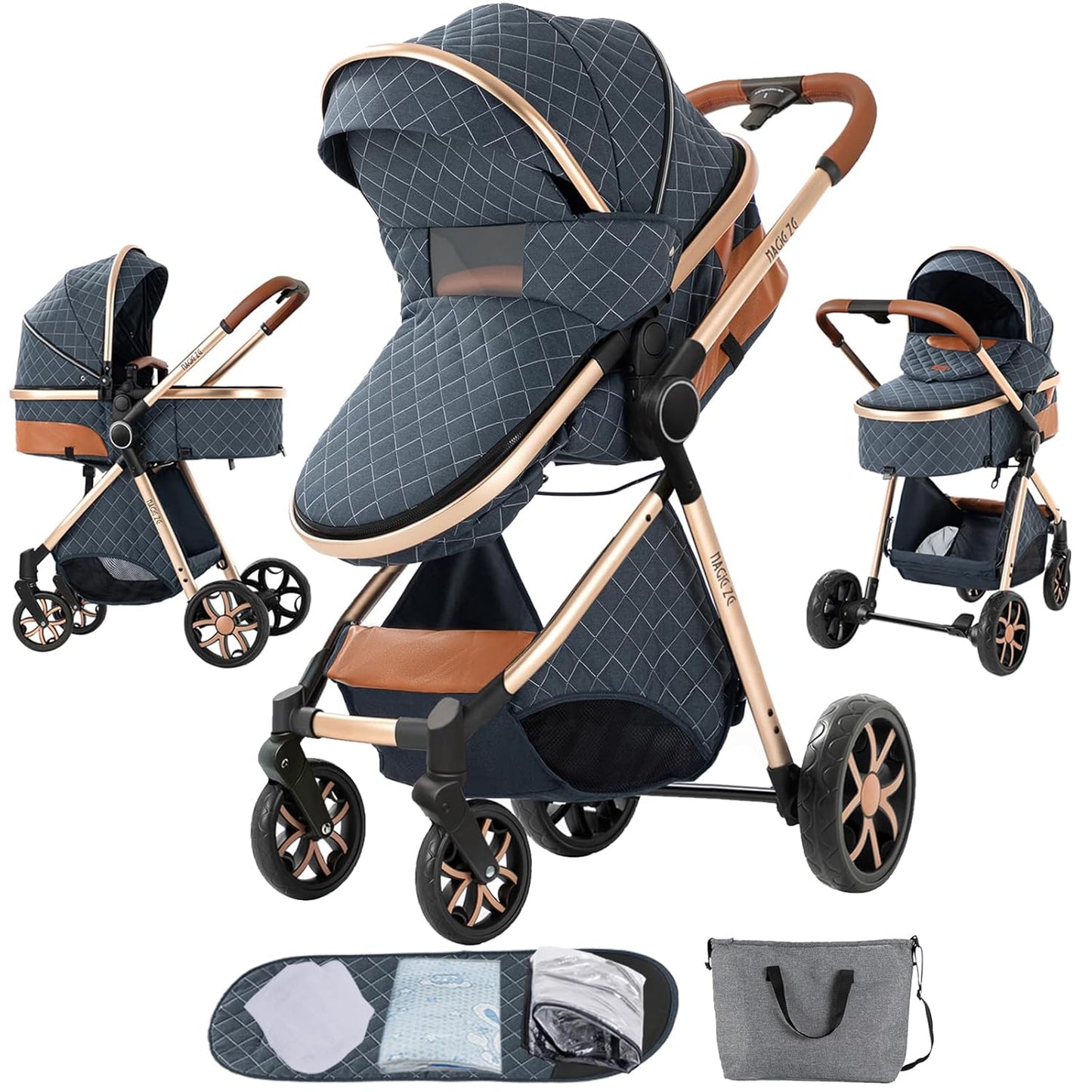 2 in 1 Baby Stroller with Unique Braking System for Safety