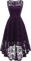 Women's Elegant Floral Lace Hi-Lo Cocktail Dress - Timeless Evening