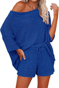 Ermonn Womens Off Shoulder Knit 2 Piece Sweater Set - Casual Lounge