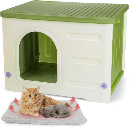 Plastic Cat House Indoor Outdoor Waterproof Feral Cat Shelter
