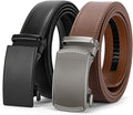 Ratchet Leather Belt For Men 2 Pack - Adjustable Trim-to-Fit