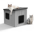 Outdoor Waterproof Cat House for Feral Cats and Small Dogs