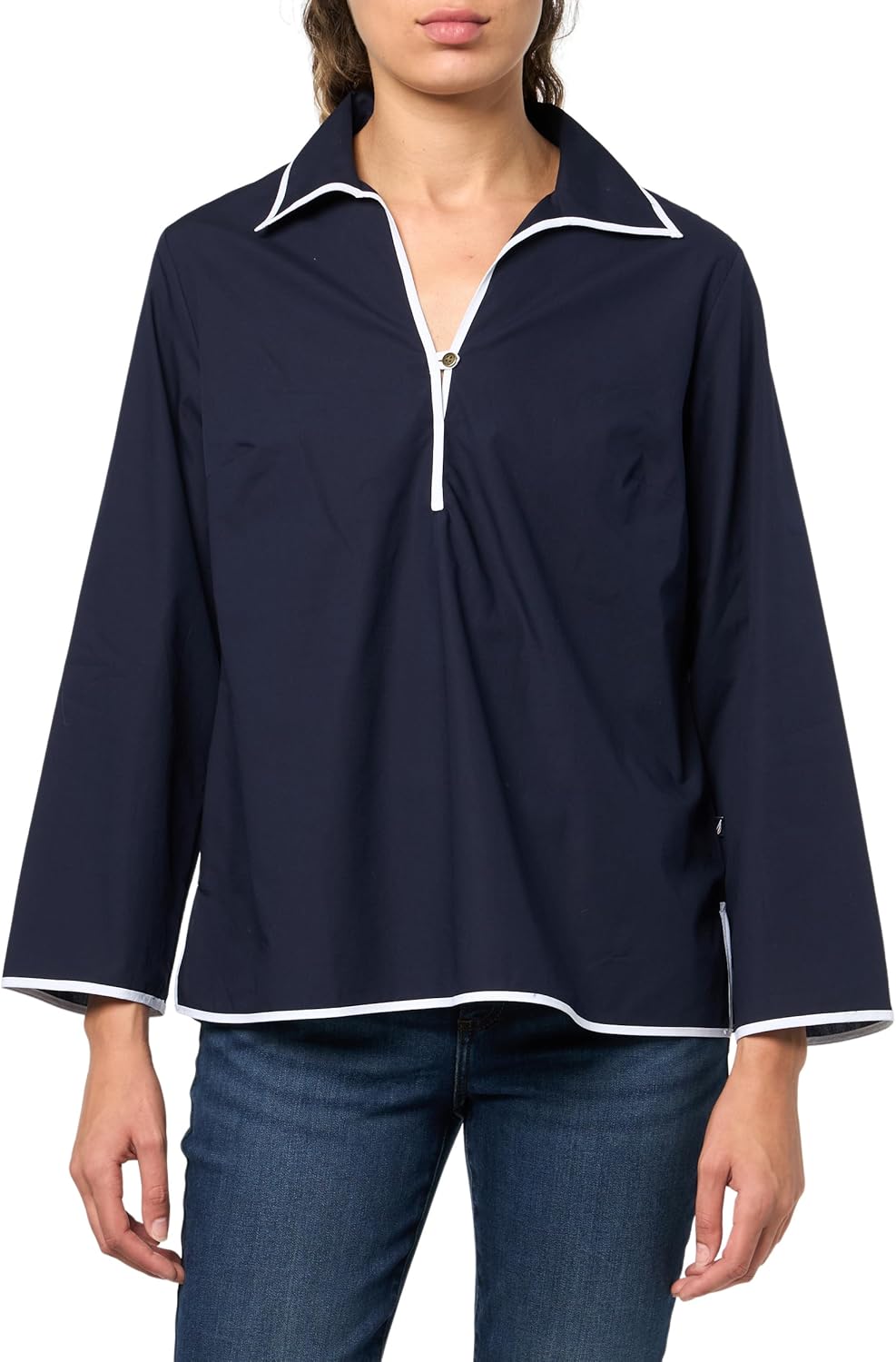 Nautica Women's Tipped Popover Shirt - Effortless Style