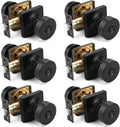 Probrico Privacy Door Knobs Interior 6 Pack - Matte Black Privacy Lock