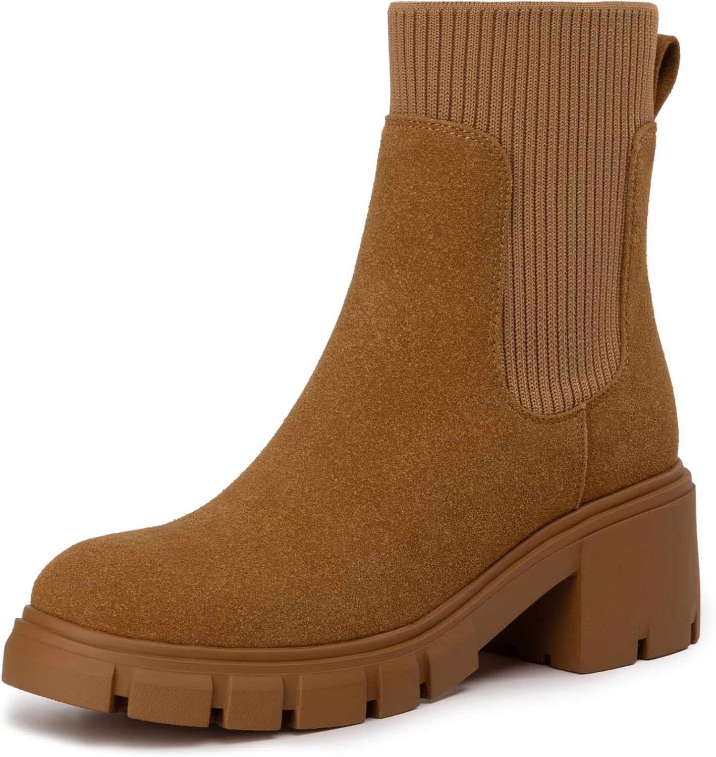 Athlefit Women's Chelsea Boots: Stylish Slip-On Platform Booties
