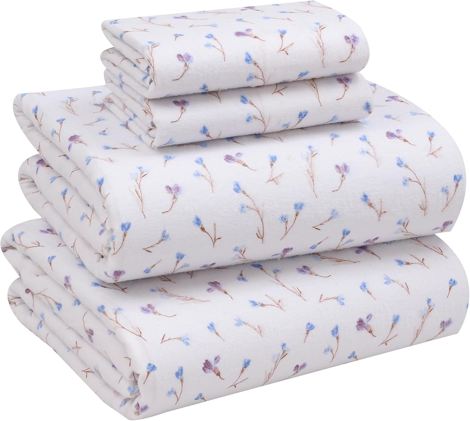RUVANTI Flannel Sheets Full Size - 100% Cotton Cozy Set