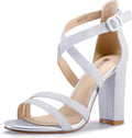 Women's Chunky High Heel Sandal Strappy Open Toe Ankle (Style KQQ1)
