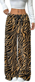 ZAFUL Women's Fuzzy Plush Pajama Pants - Cozy Wide Leg (Style 9NX9)