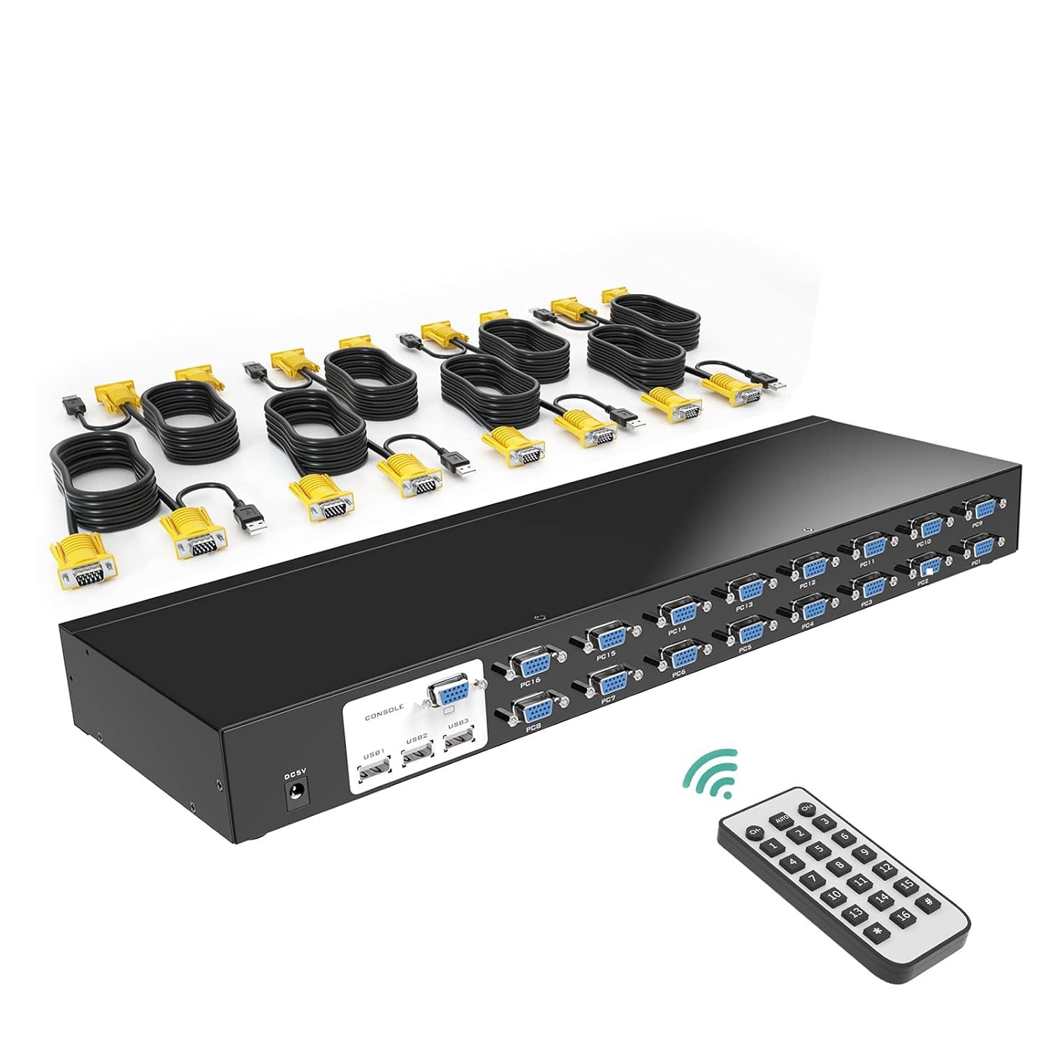 MT-VIKI 16 Port KVM Switch for Efficient Computer Control