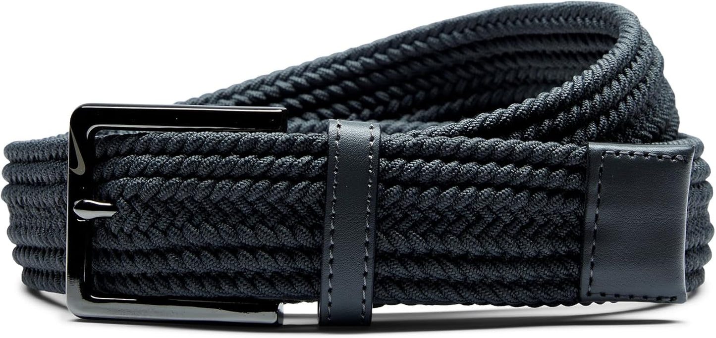 Nike mens Stretch Woven Belt with Custom Fit and Herringbone Design