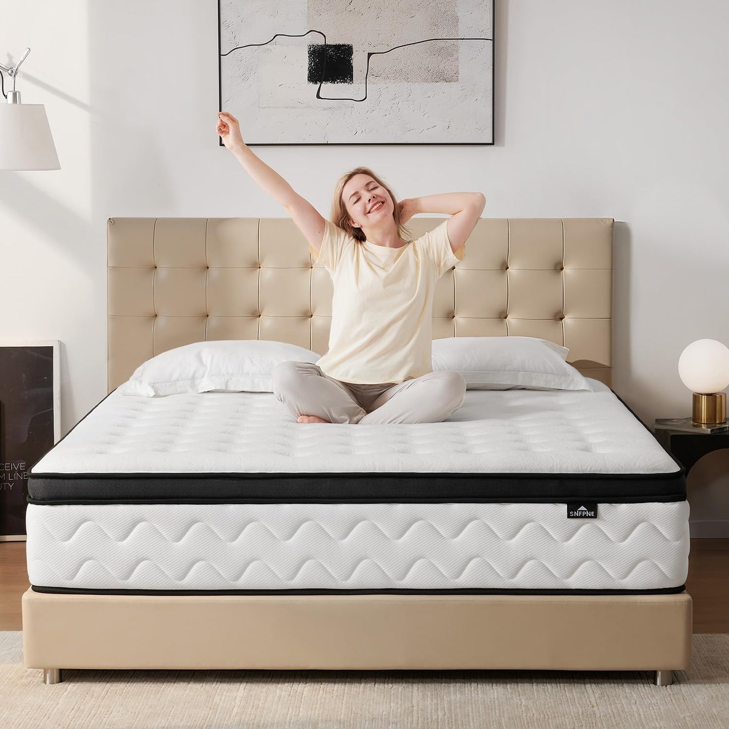 Full Size Mattress 12 Inch Hybrid with Memory Foam & Springs