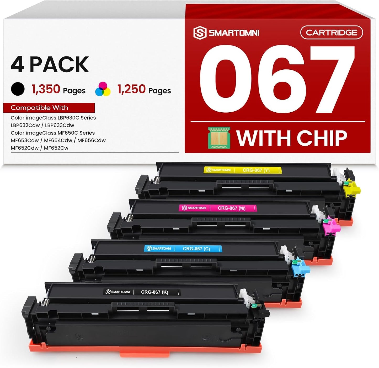 067 Toner Cartridge Set Replacement for Canon Printers 4-Pack