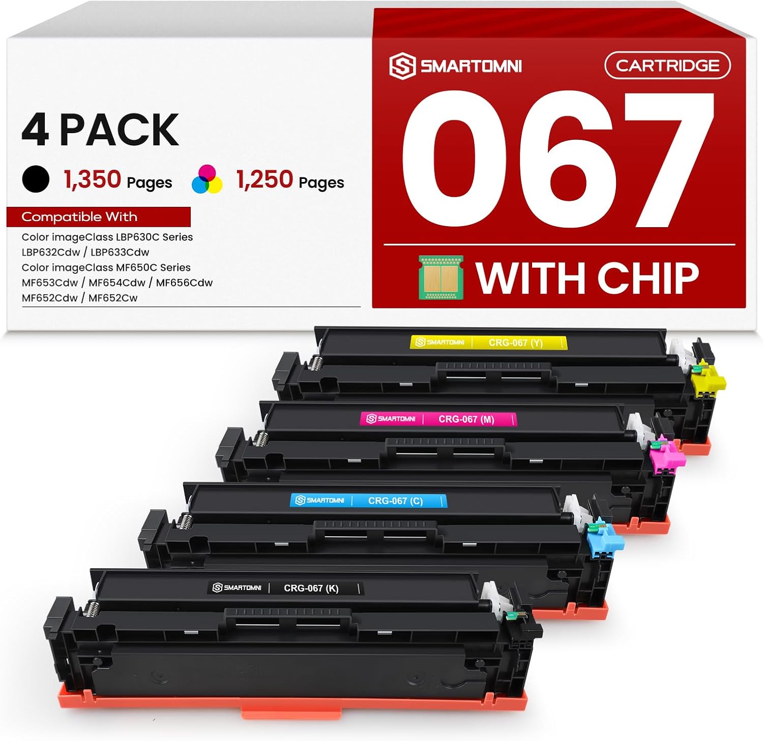 067 Toner Cartridge Set Replacement for Canon Printers 4-Pack