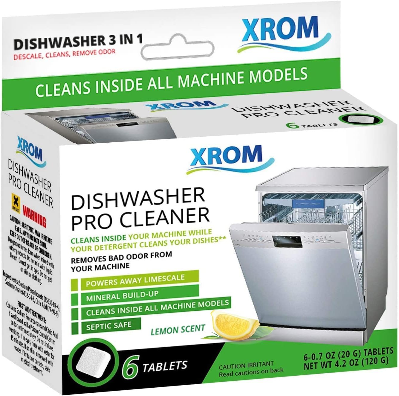 XROM Plant-Based Deep Clean Dishwasher Tabs