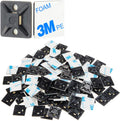 Black Self Adhesive Cable Zip Tie Mounts 100 PCS - Neat Cable