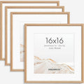 16x16 Picture Frame Set of 4 Natural Solid Oak Frames - Handcrafted
