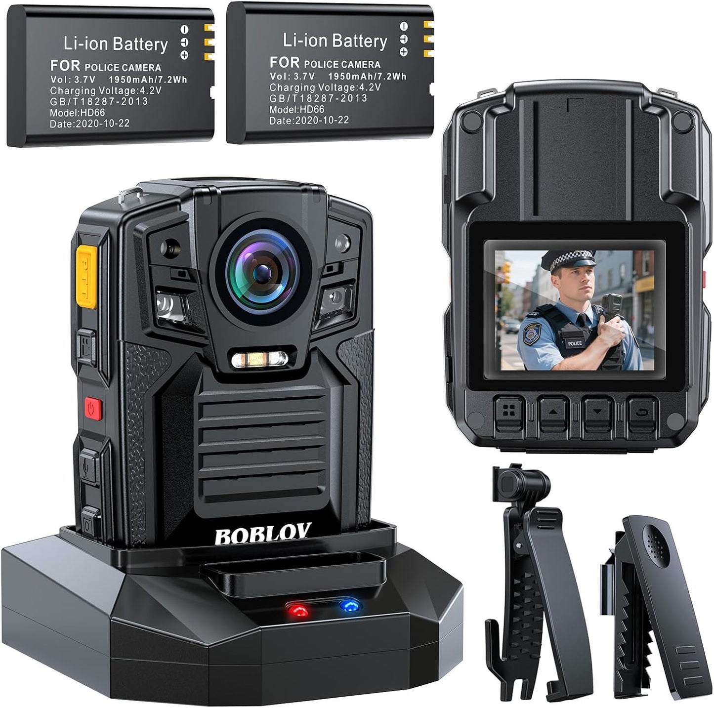 BOBLOV D7 2K Body Camera with GPS and Night Vision Features