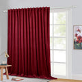 Red Decorative Velvet Blackout Curtain Panel - Wide 100in x 102in