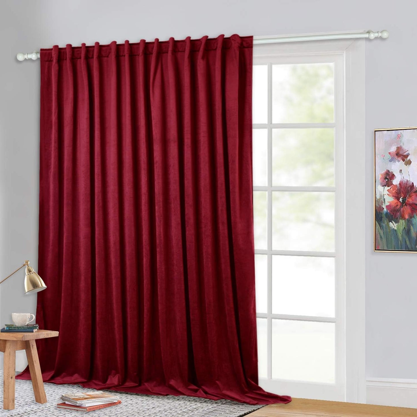 StangH Red Decorative Velvet Curtain for Elegant Living Spaces