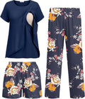 Maternity Nursing Pajamas 3 PCS Set - Comfortable Postpartum Sleepwear