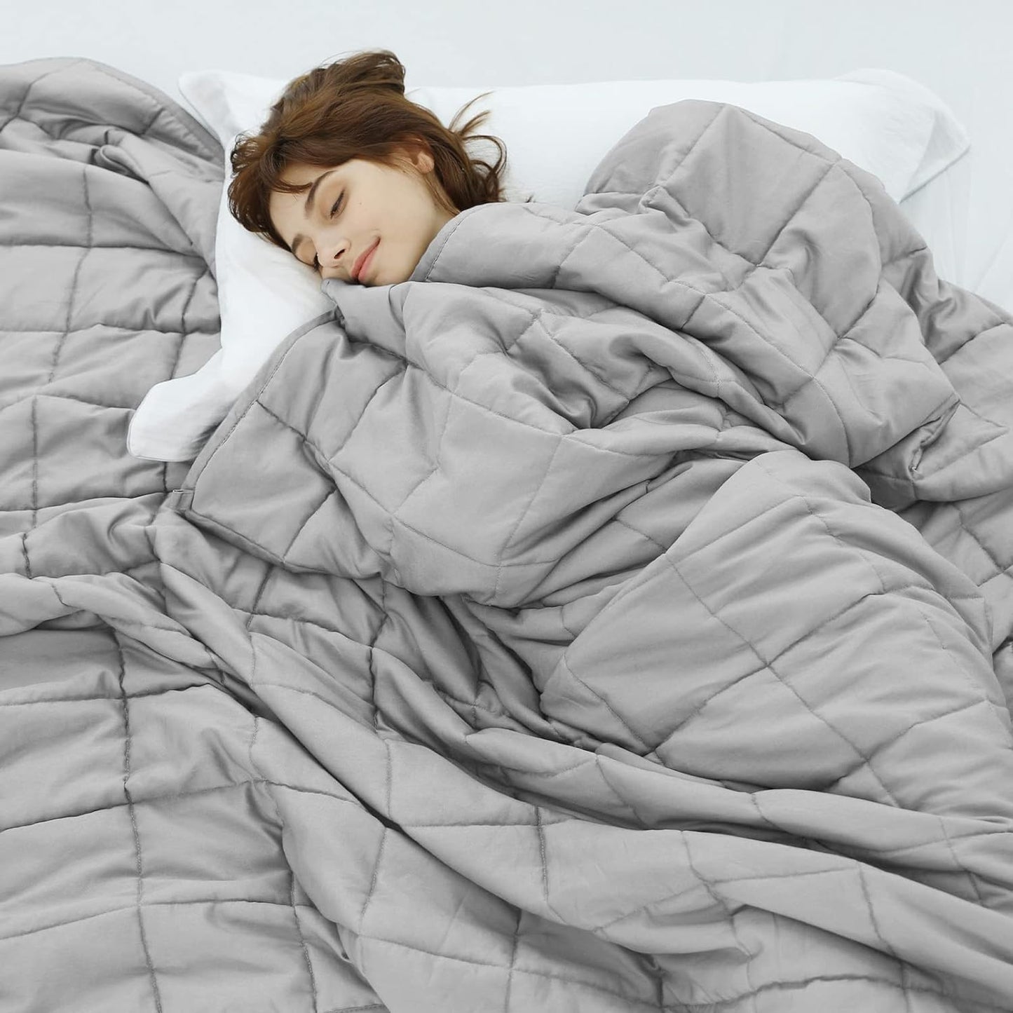 Weighted Blanket for Adults 12 lbs Light Grey 48x72 All-Season