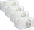 Soft Canvas Clothes Storage Bags 55L 4-Pack - Clear Window, 4 Handles