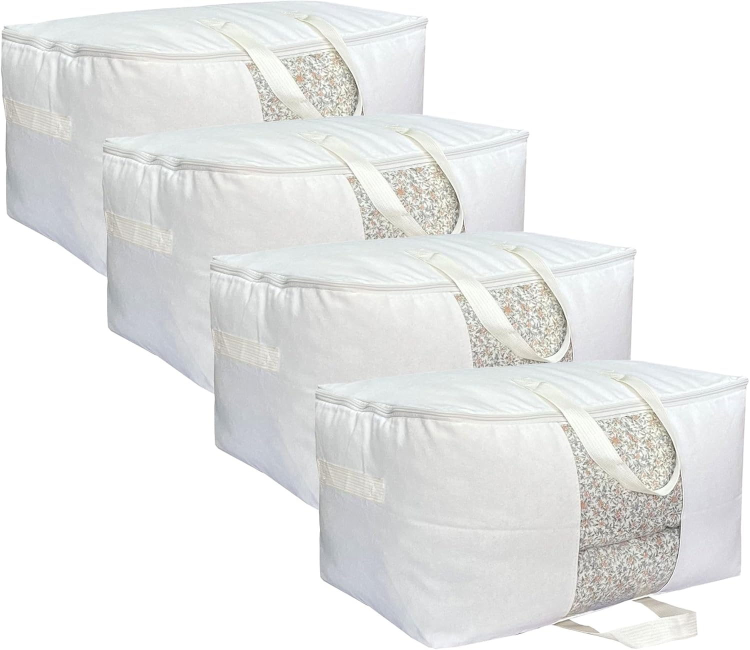 Soft Canvas Clothes Storage Bags with Clear Window and Handles
