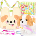 Plush Dog Toys for Kids with Crossbody Bag and Interactive Puppy