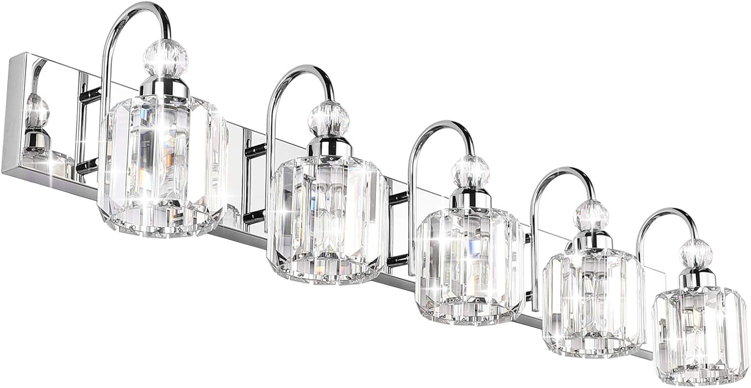 Modern LED Crystal Bathroom Vanity Lights for Elegant Spaces