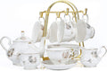 Elegant 22-Piece Porcelain Tea Set for Tea and Coffee Lovers