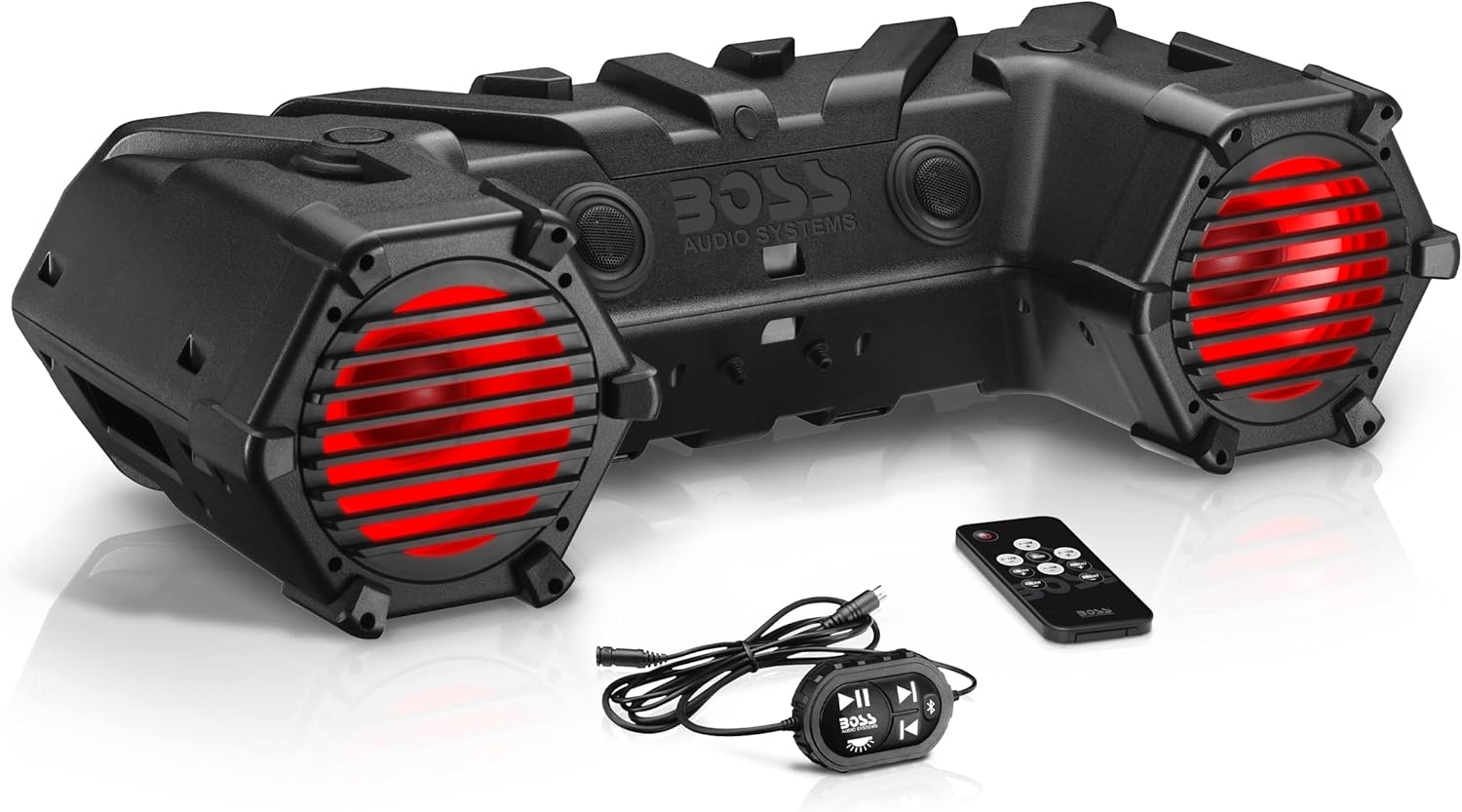 BOSS ATV95LRGB Weatherproof Sound System with LED Light Bar