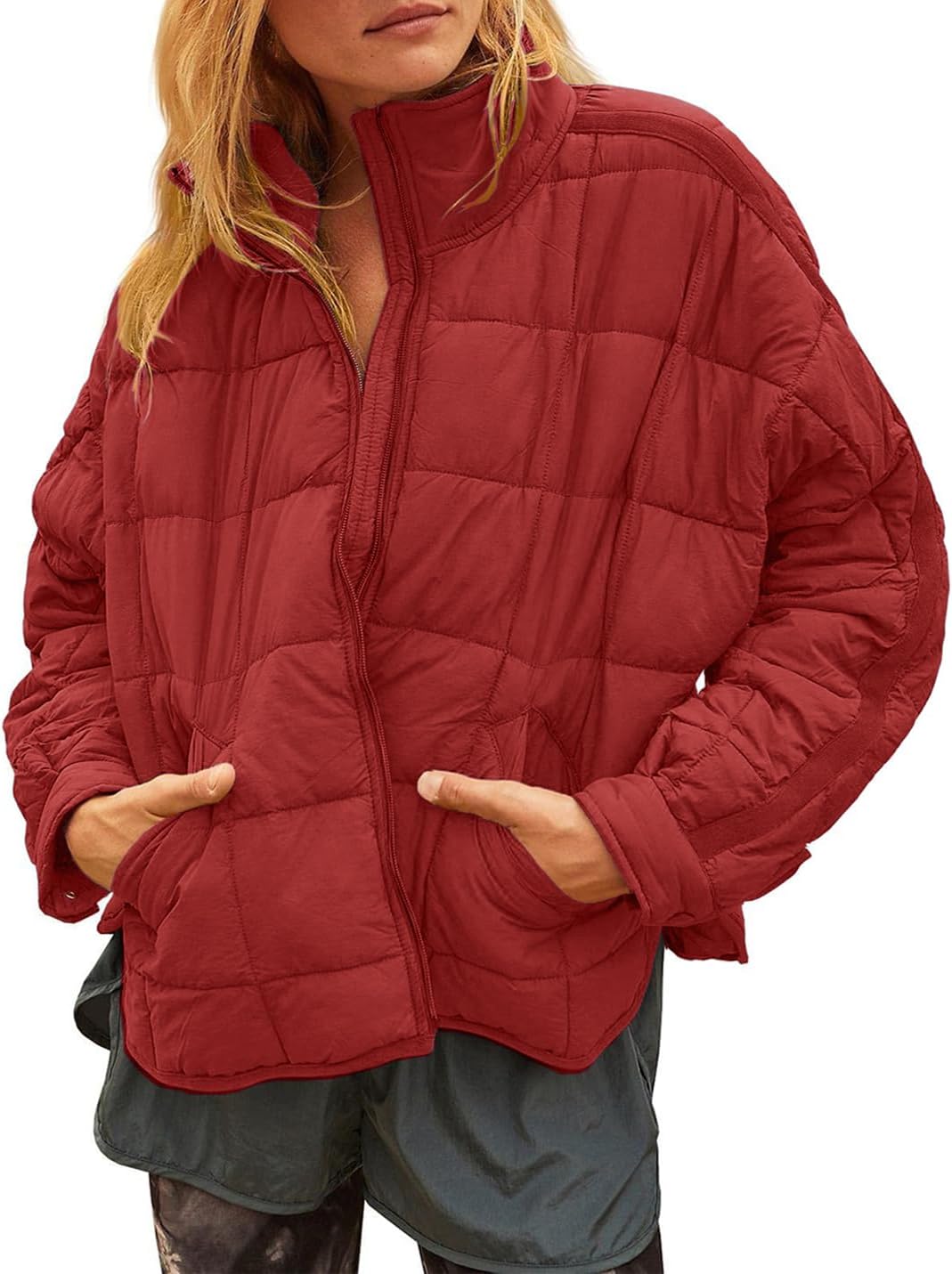 Gacaky Women's Lightweight Zip Puffer Jacket for Winter Warmth